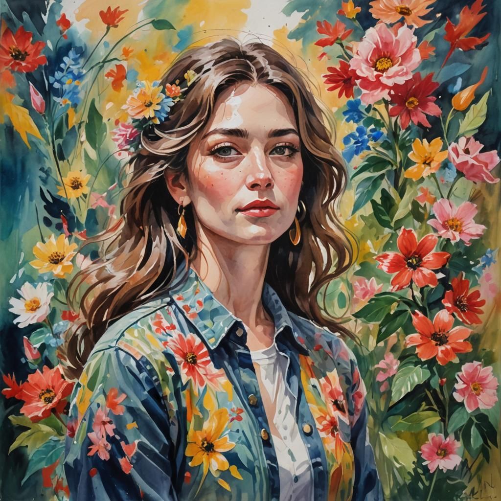 Impressionist Gouache Painting on Canvas in 8k