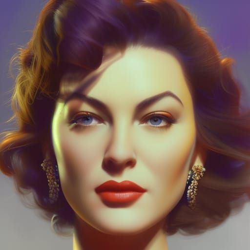 Ava Gardner Hyperrealistic Portrait with Dramatic Lighting