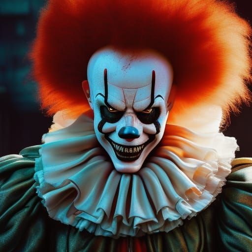 Hyperrealistic Pennywise Portrait with Intricate Details