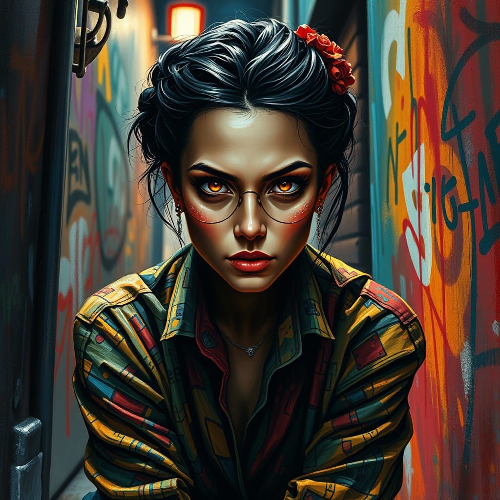 A Neo-Impressionist Woman Defies the World in a Vibrant Graf...