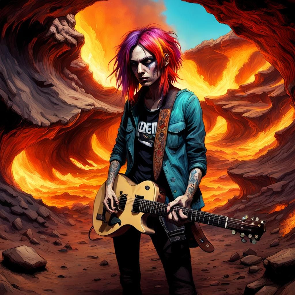 Punk Girl's Desert Cave Guitar Solo