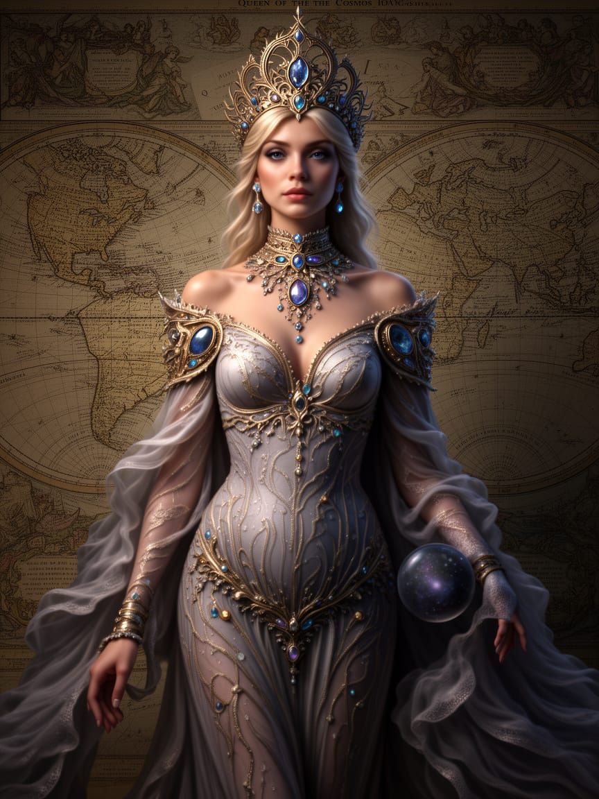 Cosmic Queen in 18th Century Atlas Style