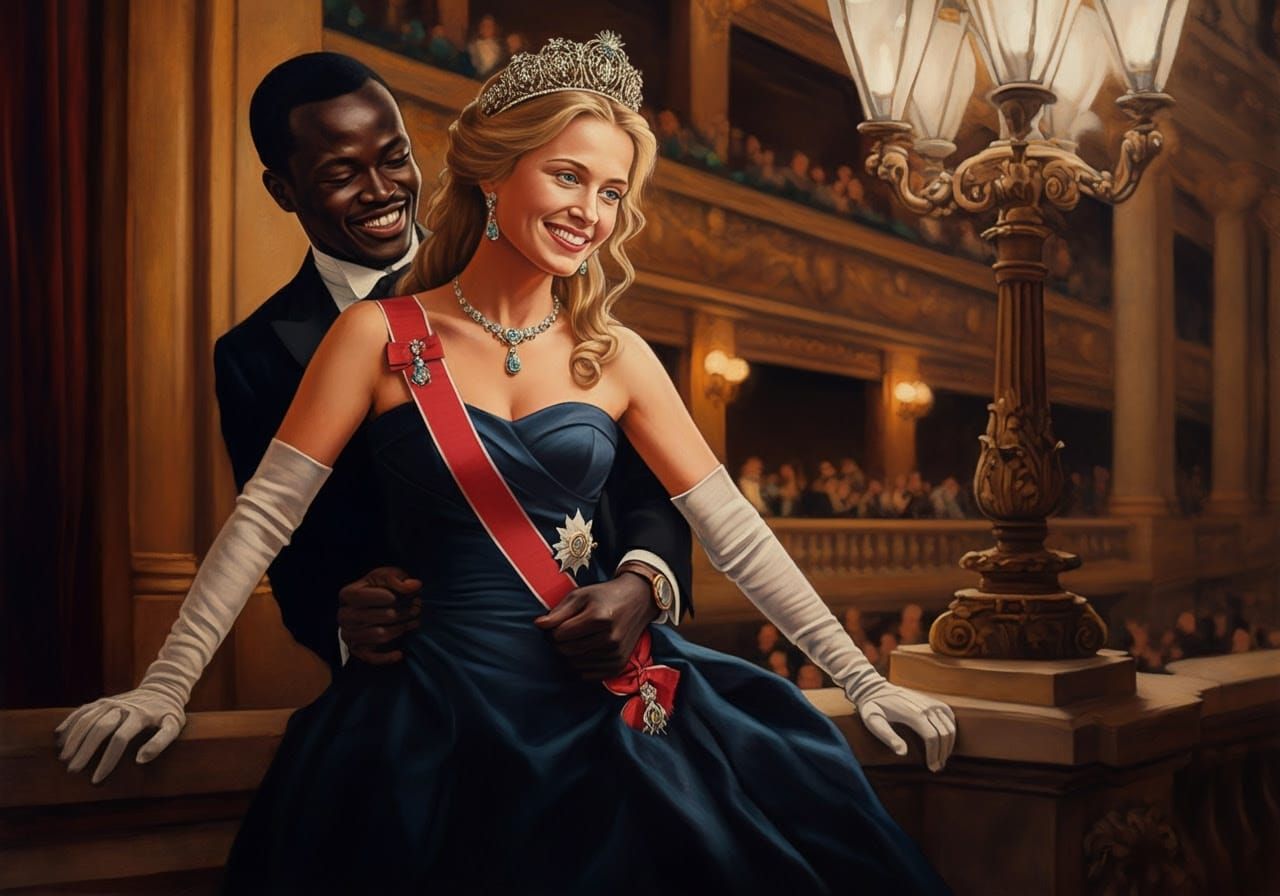 Princess in Dior Gown at Opera Garnier