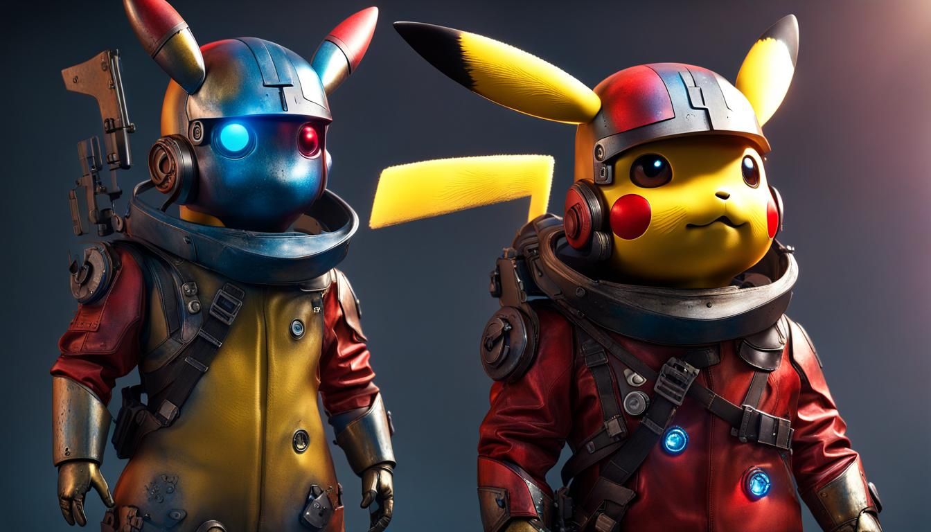 Cybernetic Pikachu in Star Wars Space Battle