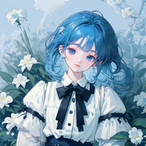 Anime Girl in School Uniform, 3D Art