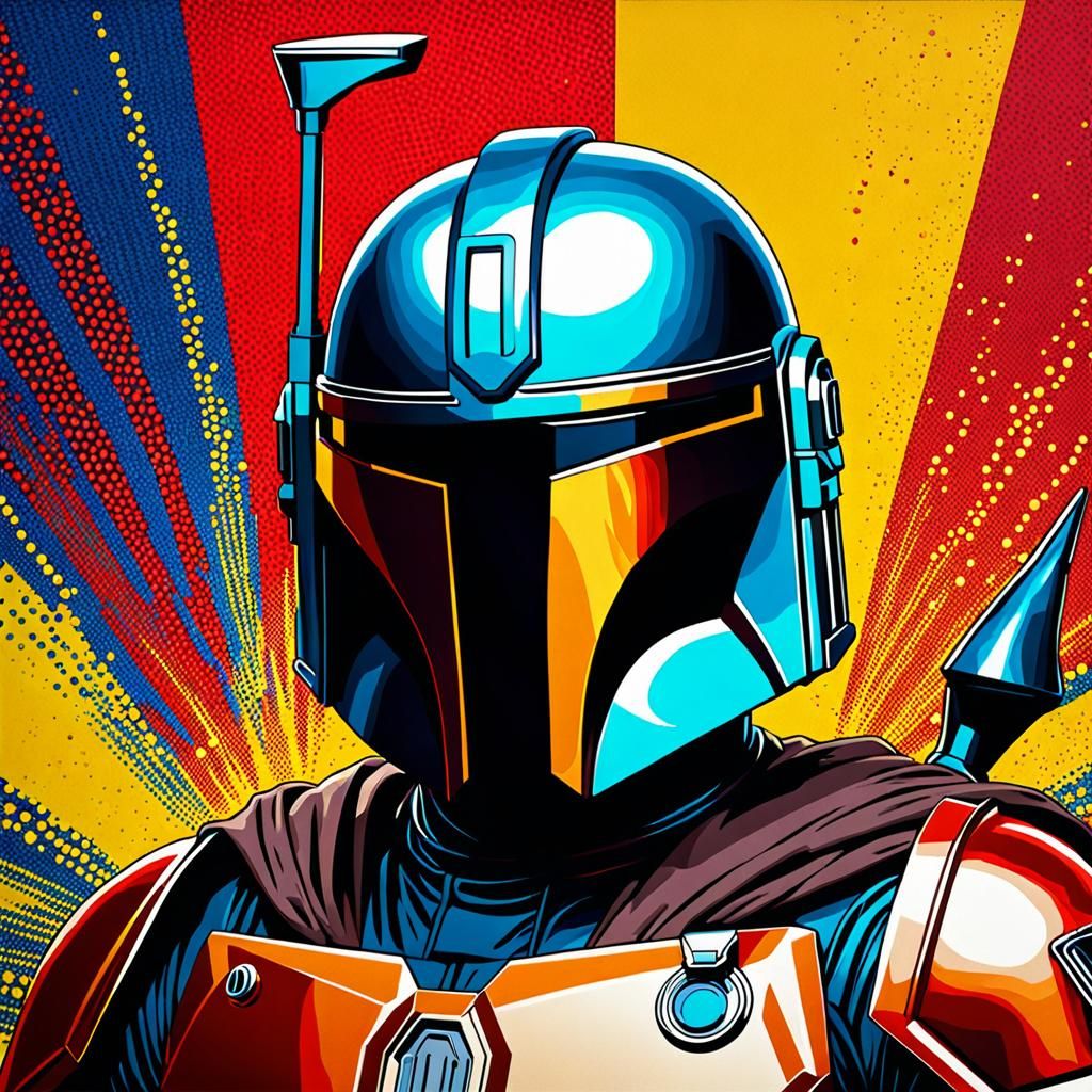The Mandalorian in Pop Art Style