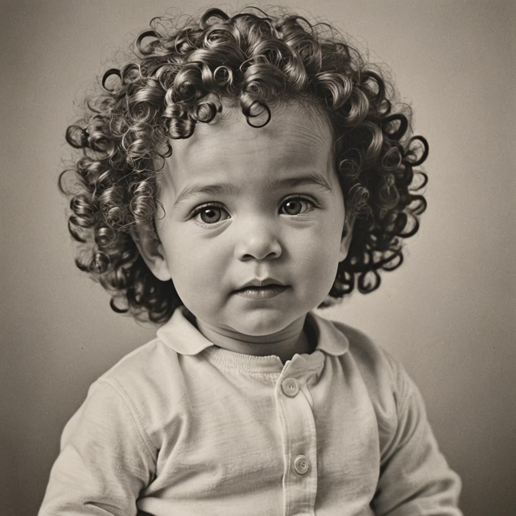 Curly Haired Baby Portrait