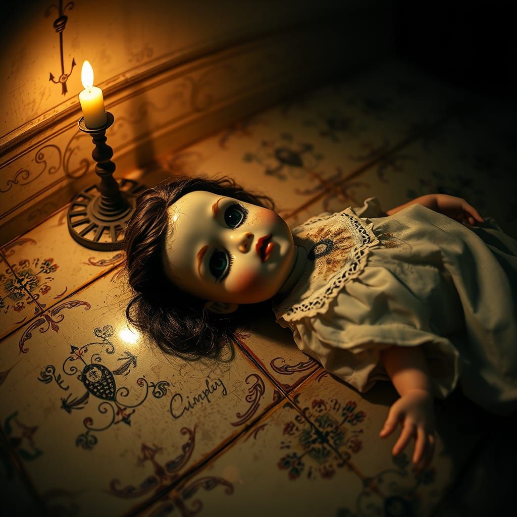 Eerie Porcelain Doll Melts in Candlelight