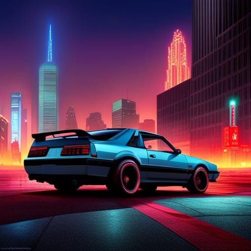 Cyberpunk 1986 Ford Mustang Neon