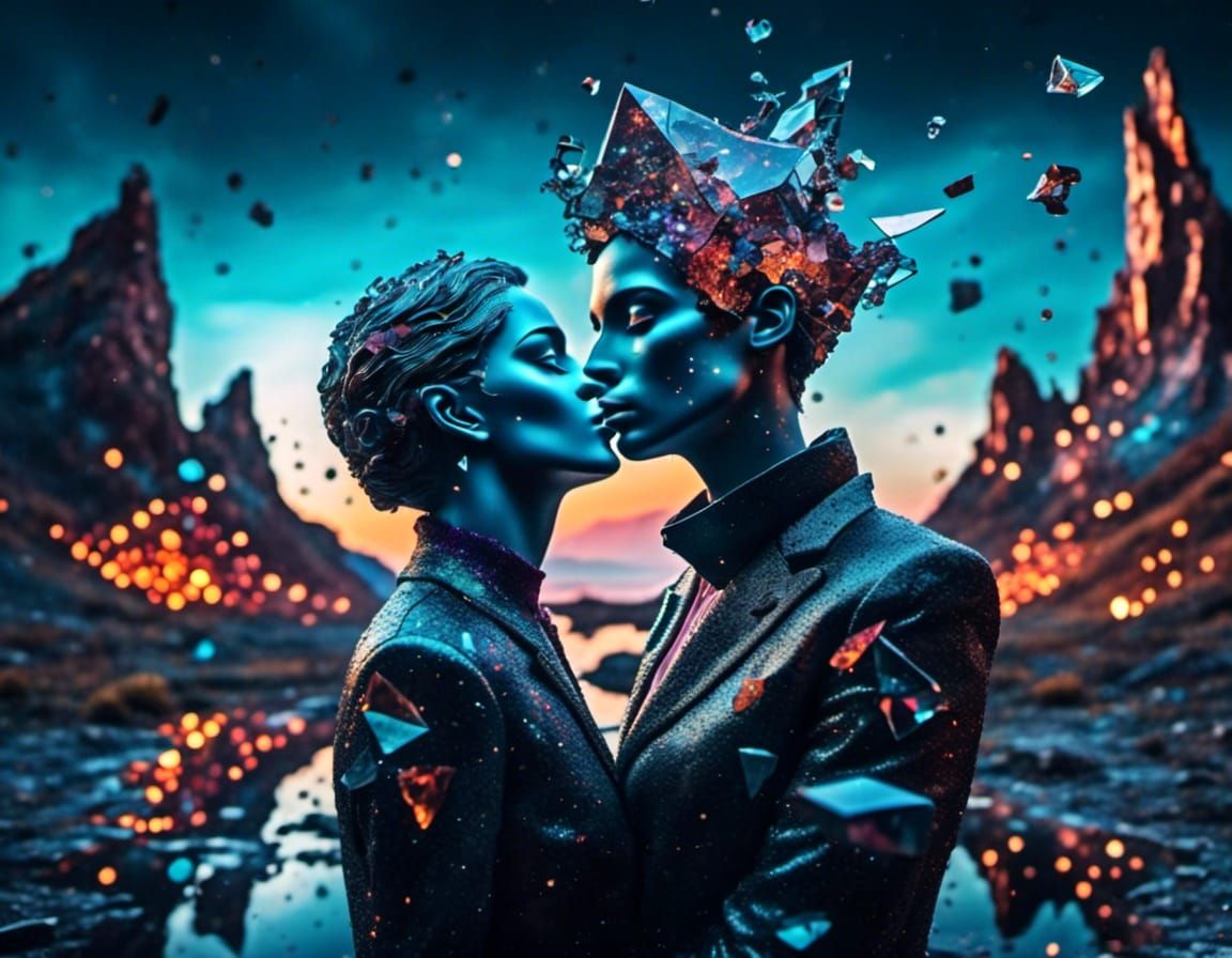 Dreamlike Surrealism with Masked Figure in Cityscape