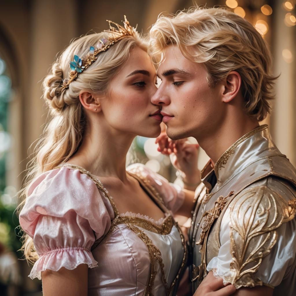 Boy in Princess Dress, Candid Portrait in Pastel Shades