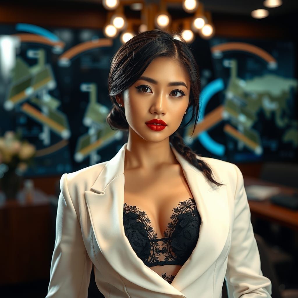 Lingerie-inspired Power Dressing - White Alexander McQueen Velvet Tuxedo with Black Lace Bra