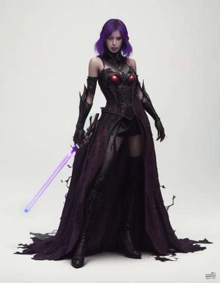 Sith Lord in Jungle: Neon Kintsugi Ukiyo-e Art