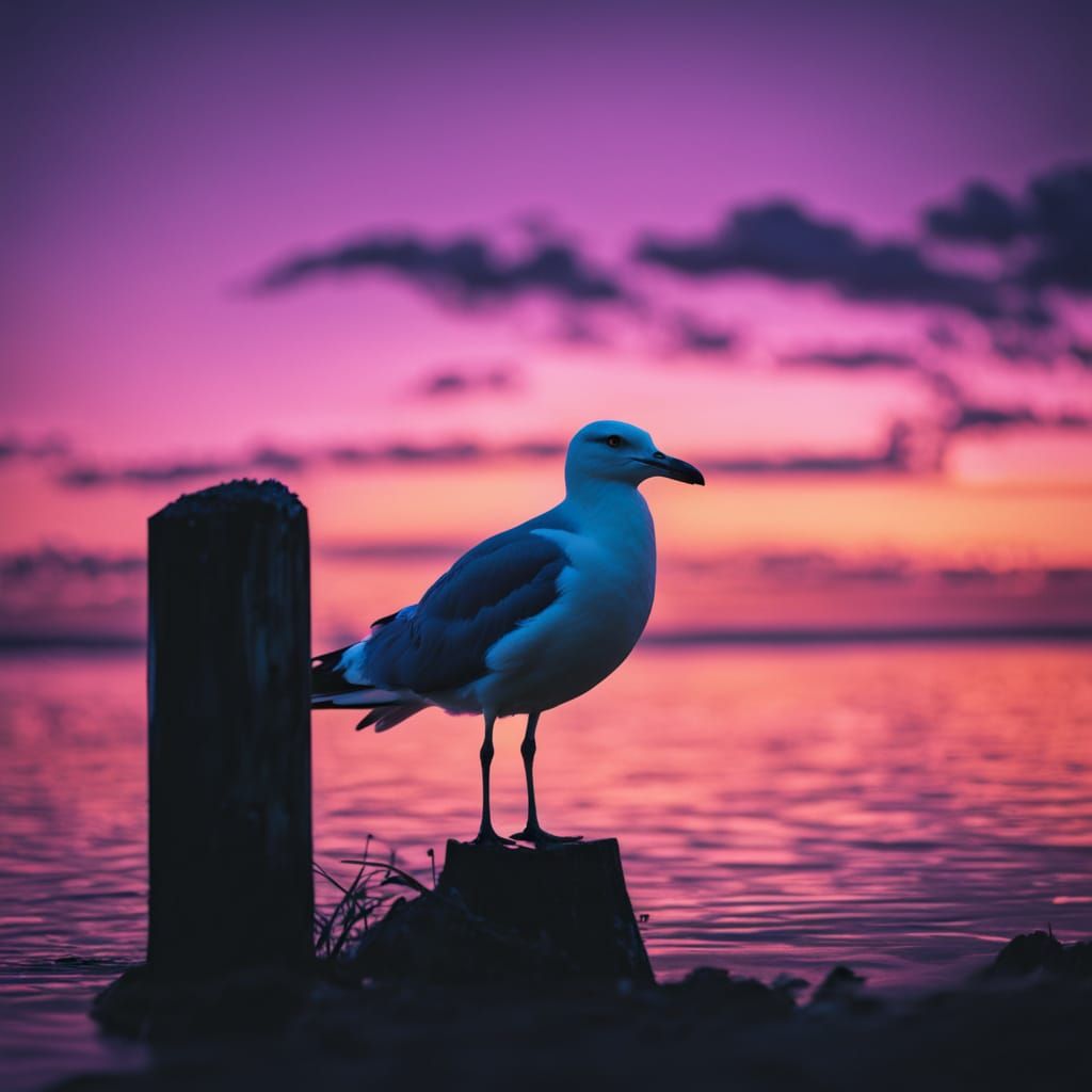 Neon Seaside: Retro Twilight Film Still