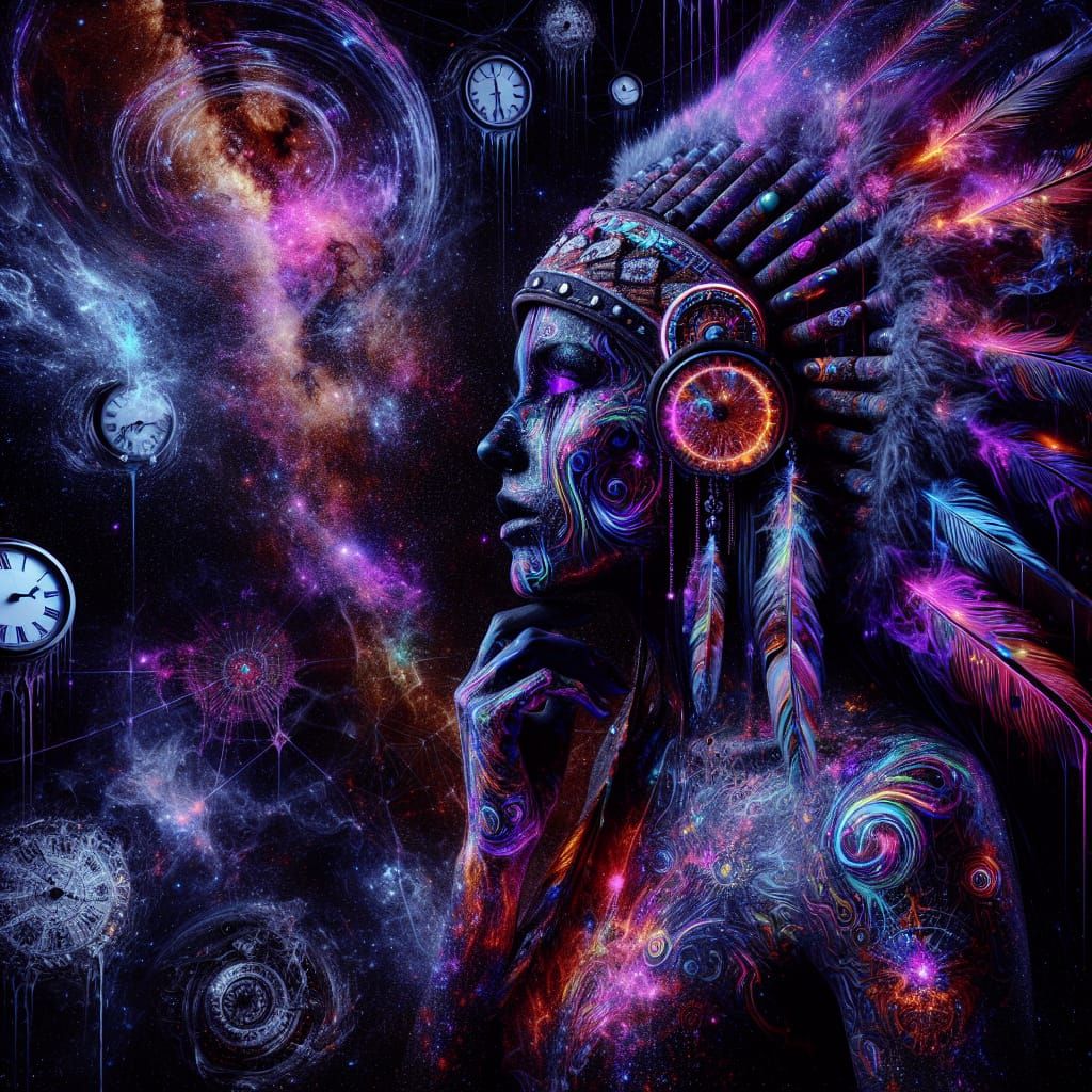 Psychedelic Horror Villain in Neo-Impressionist Style