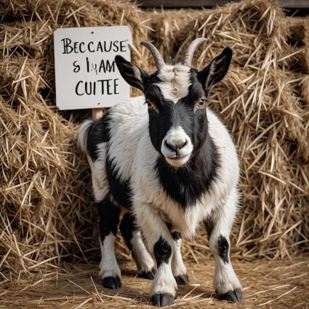 Cute Baby Goat on Cedar Barn Floor