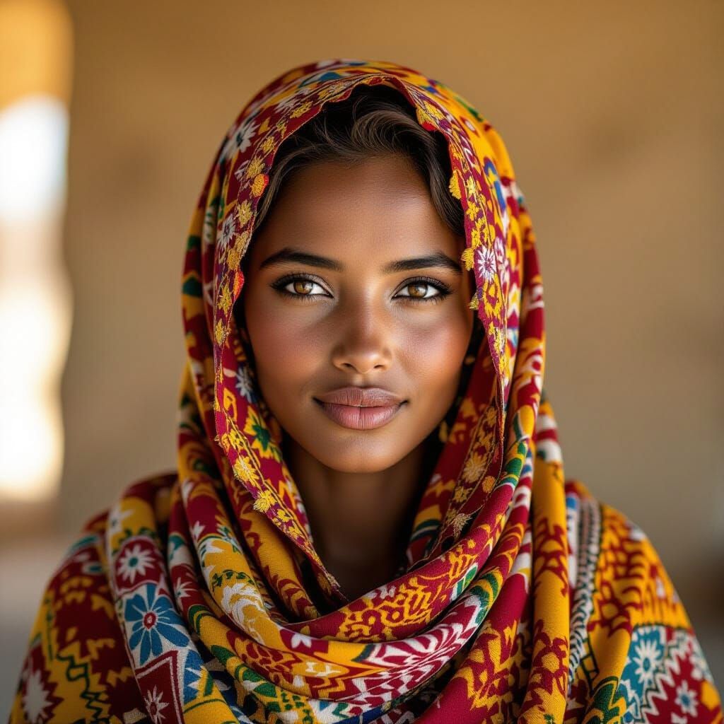 Portrait of Somali Woman in Traditional Dress