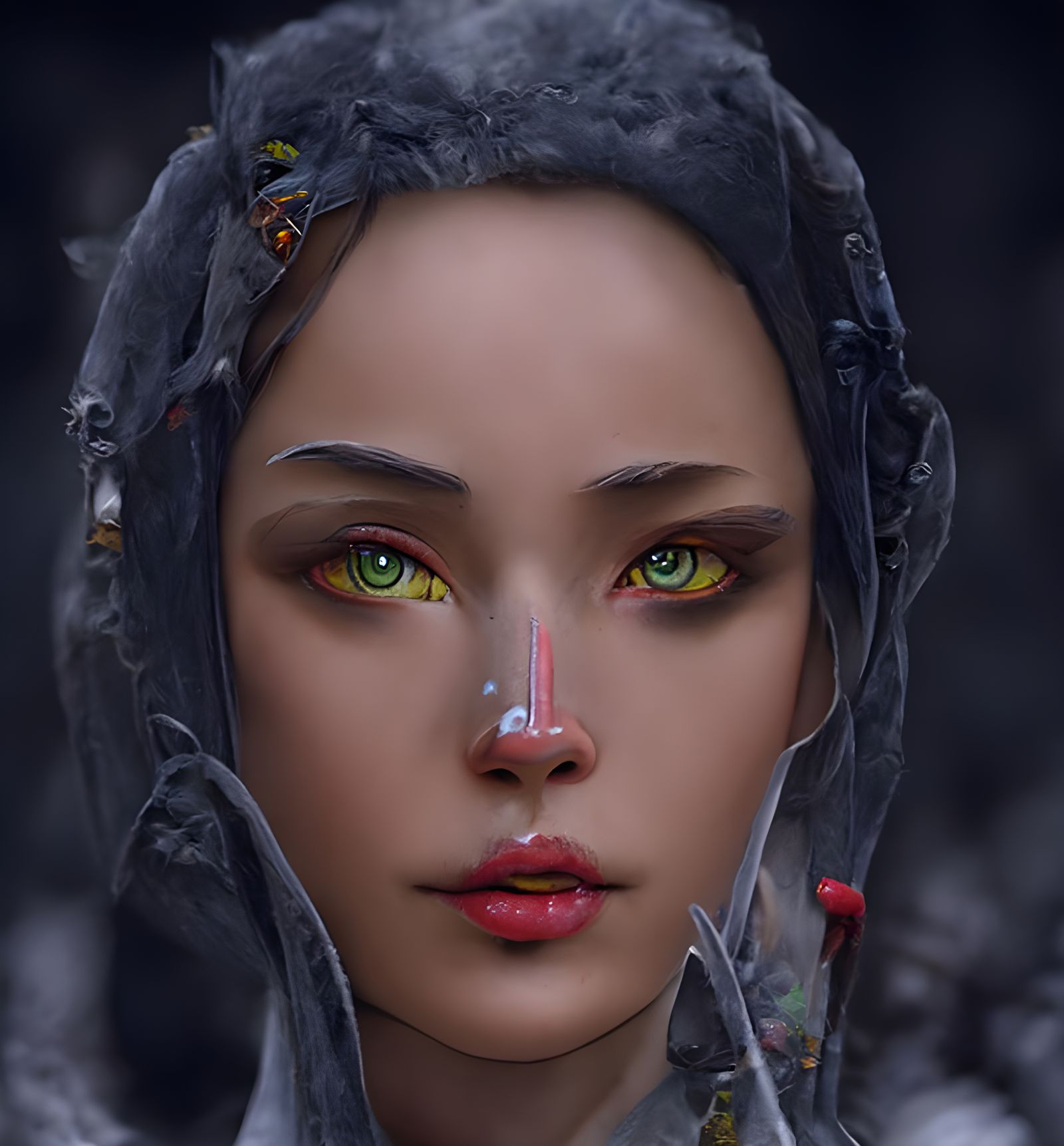 Forest Huntress: Hyperrealistic Digital Matte Painting