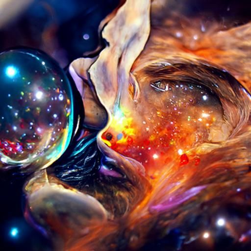 Cosmic Eyes: Holographic Universe Reflection in Mixed Media