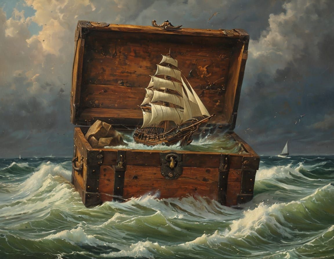 Pirate Ship in Turbulent Seas