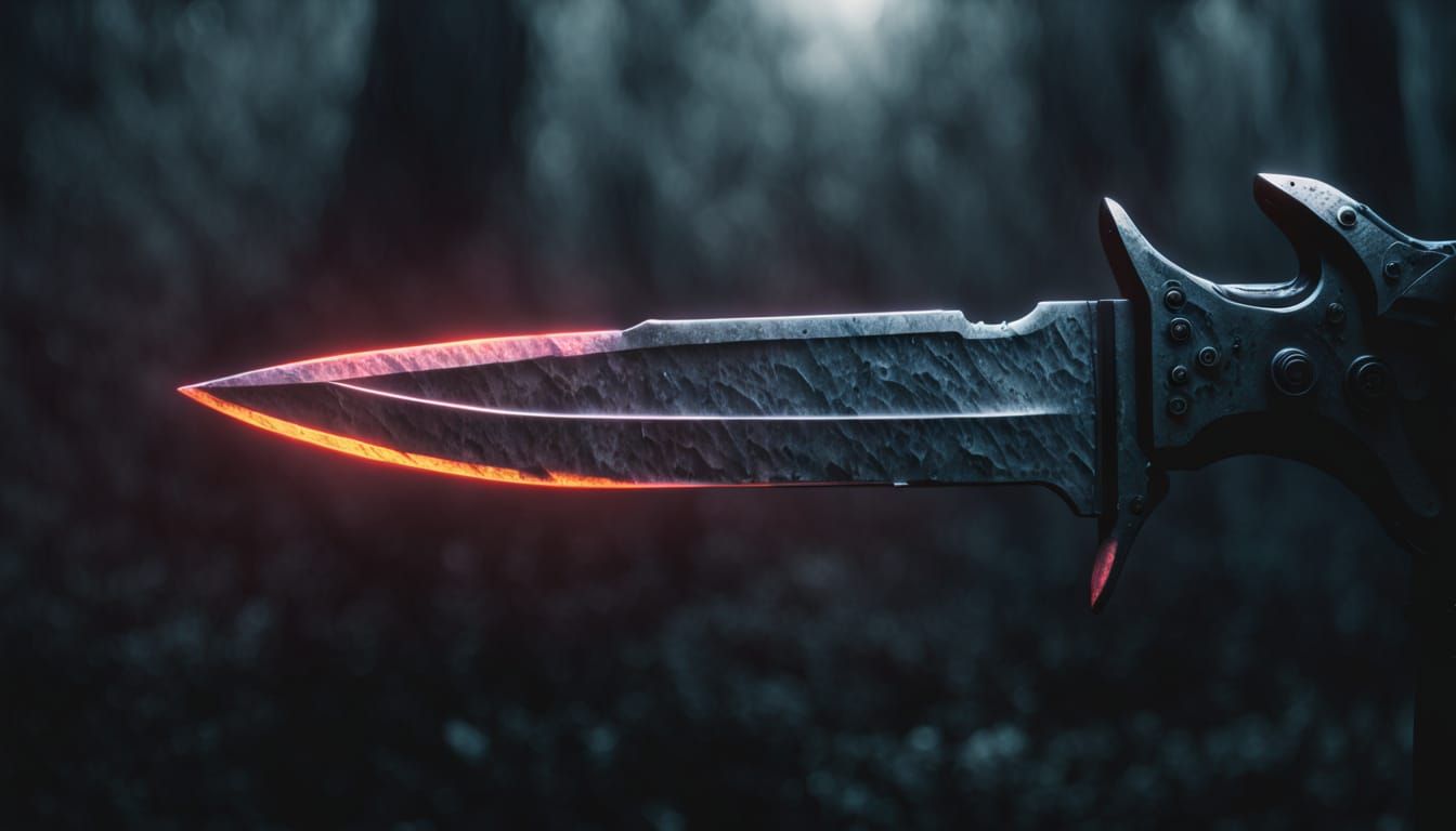 Oblivion Blade in Darkness: Hyper-Realistic Digital Art