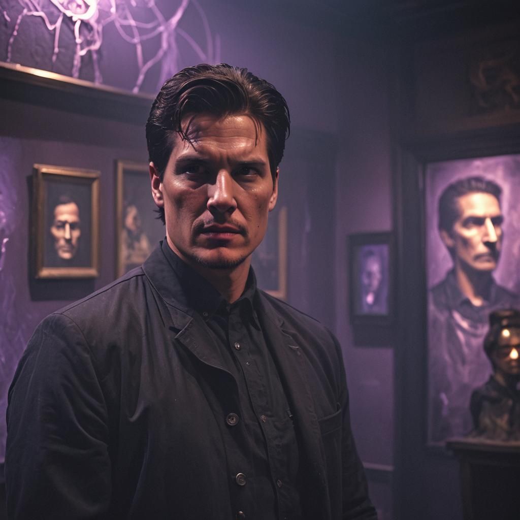 Zak Bagans in Dark Surrealist Haunted Museum Exhibit