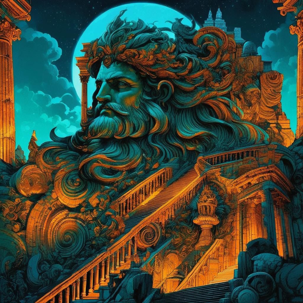 Temple of Zeus: Fantasy Art Illustration