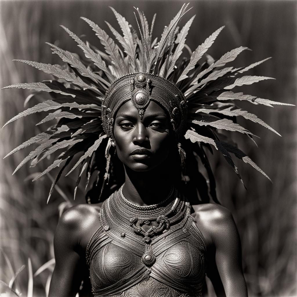 Mythical Woman Close-Up Portrait in Ambient Light