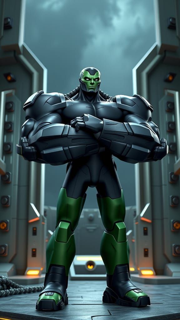 Four Arms in Heroic Stance, 4K Digital Art