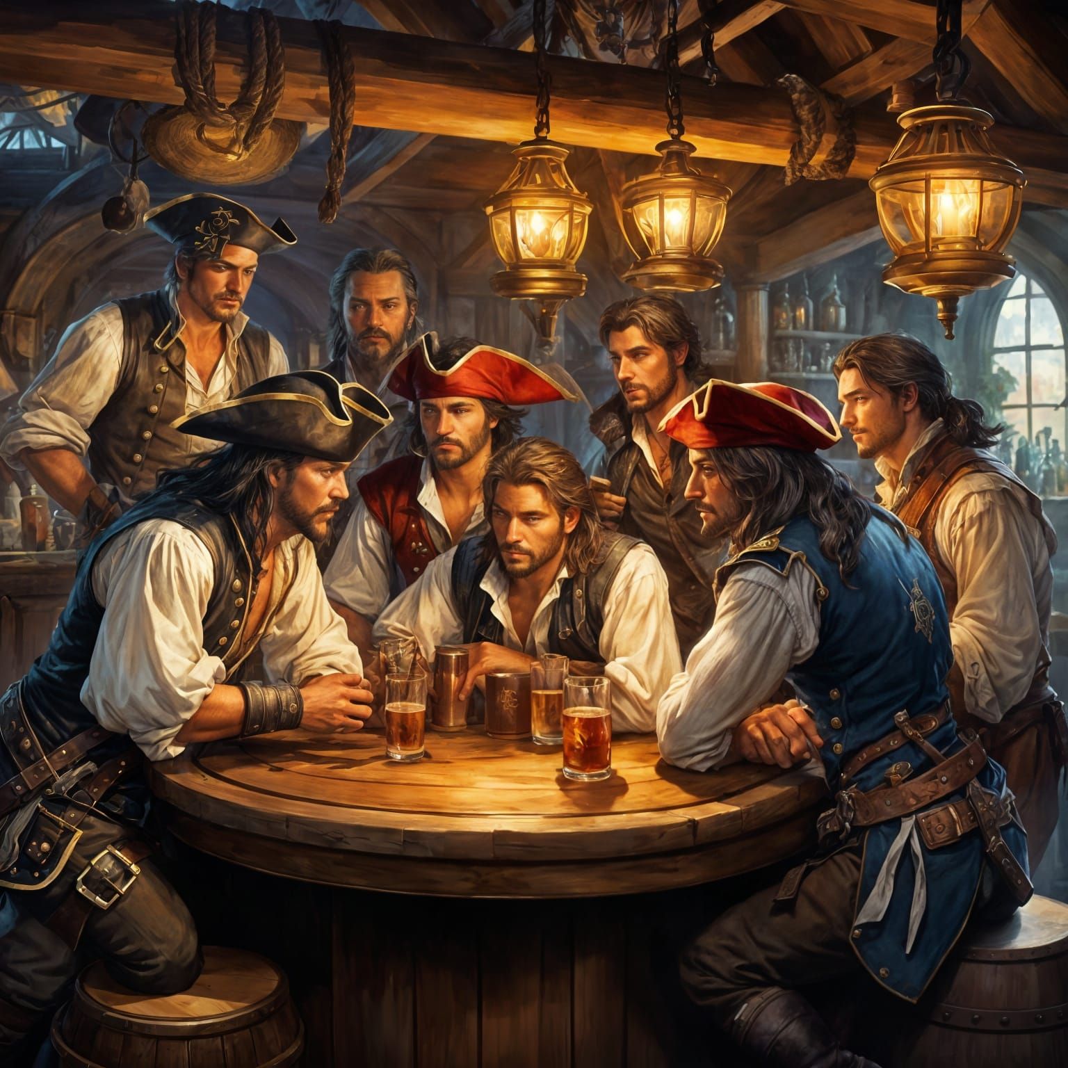 Pirates Hanging out in a tavern
