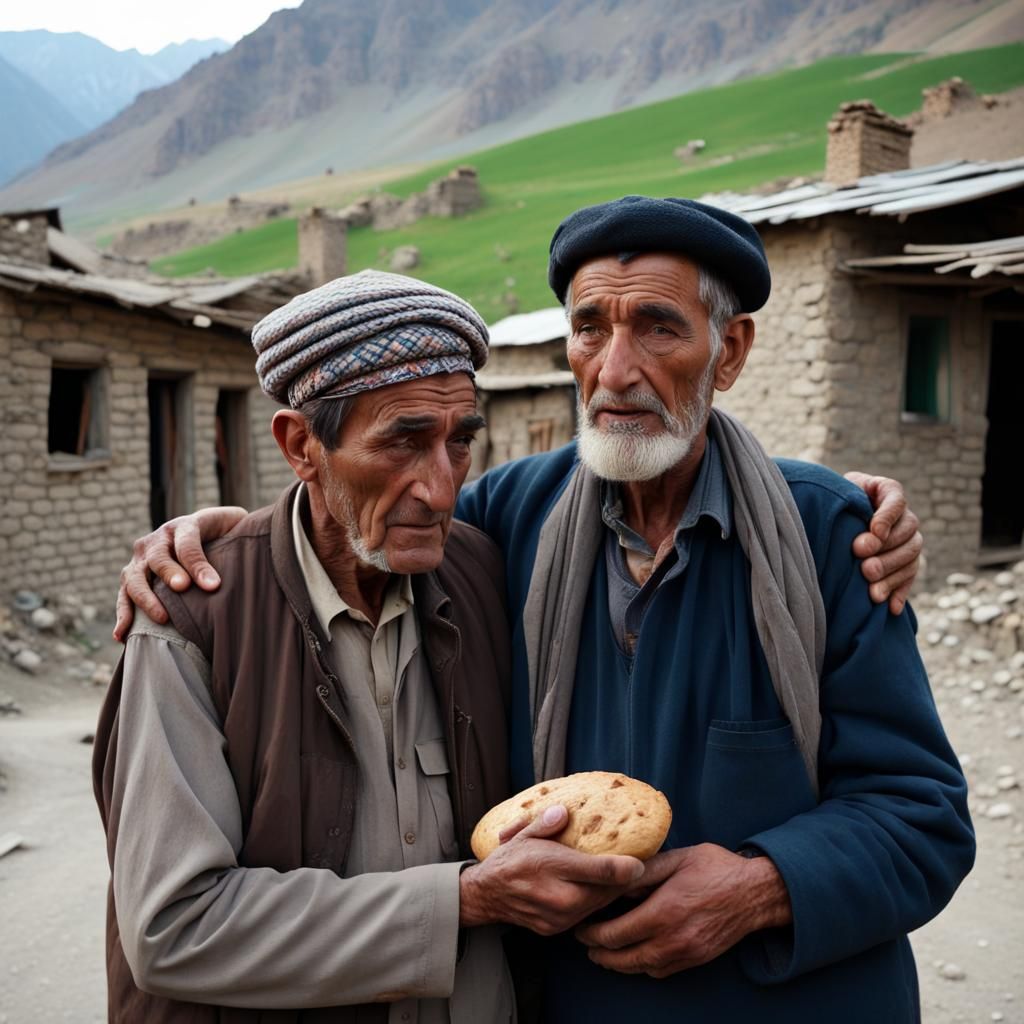 Tajik Elder's Grief in Mountain Village, Cinematic