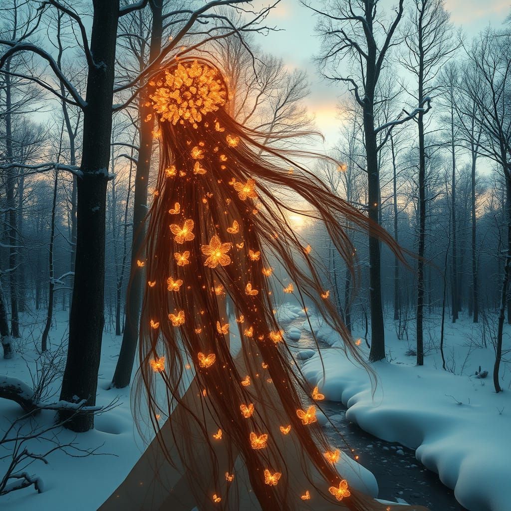 Enchanted Winter Fairy Haven in Bio Art Style