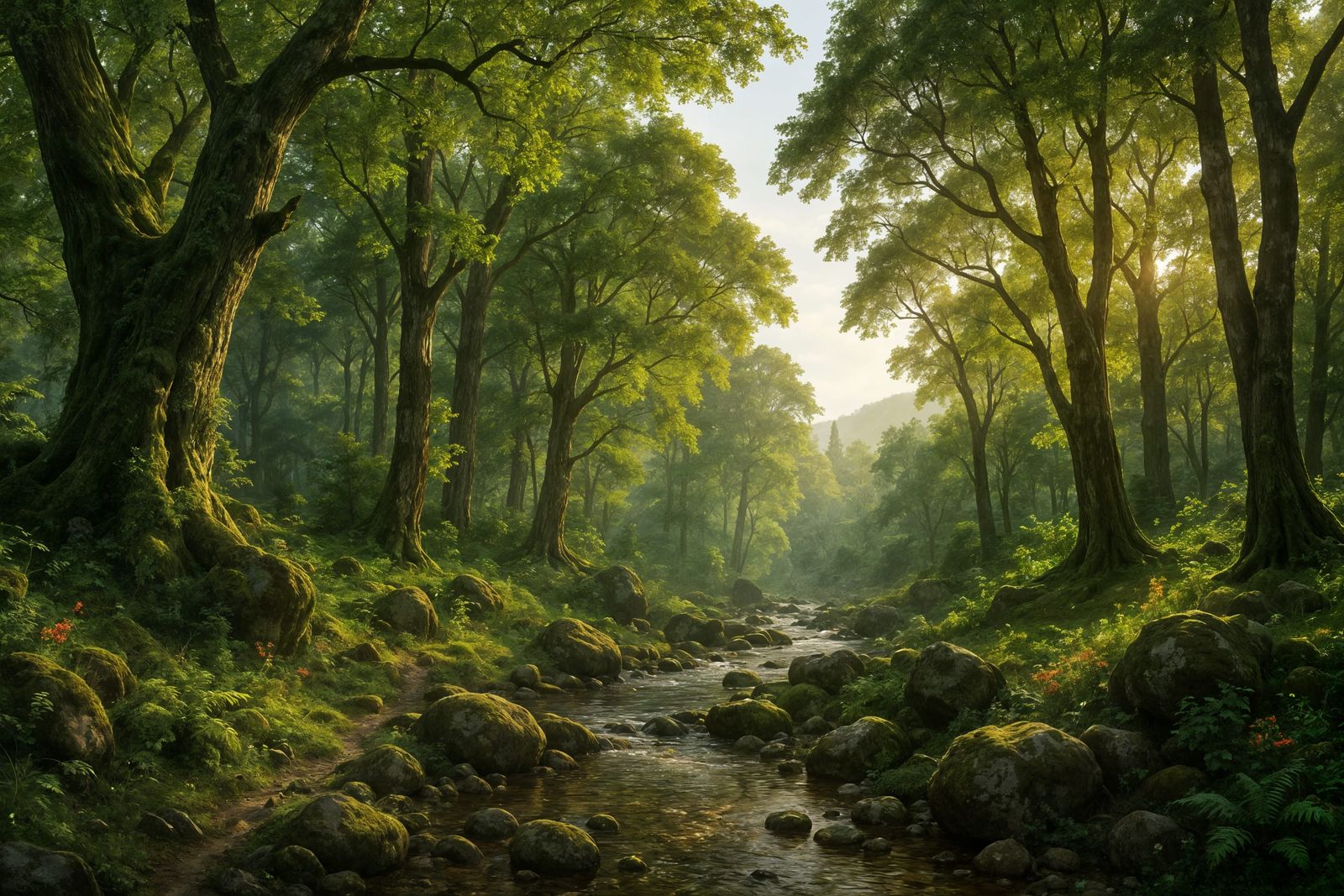 Detailed CGI Forest Landscape