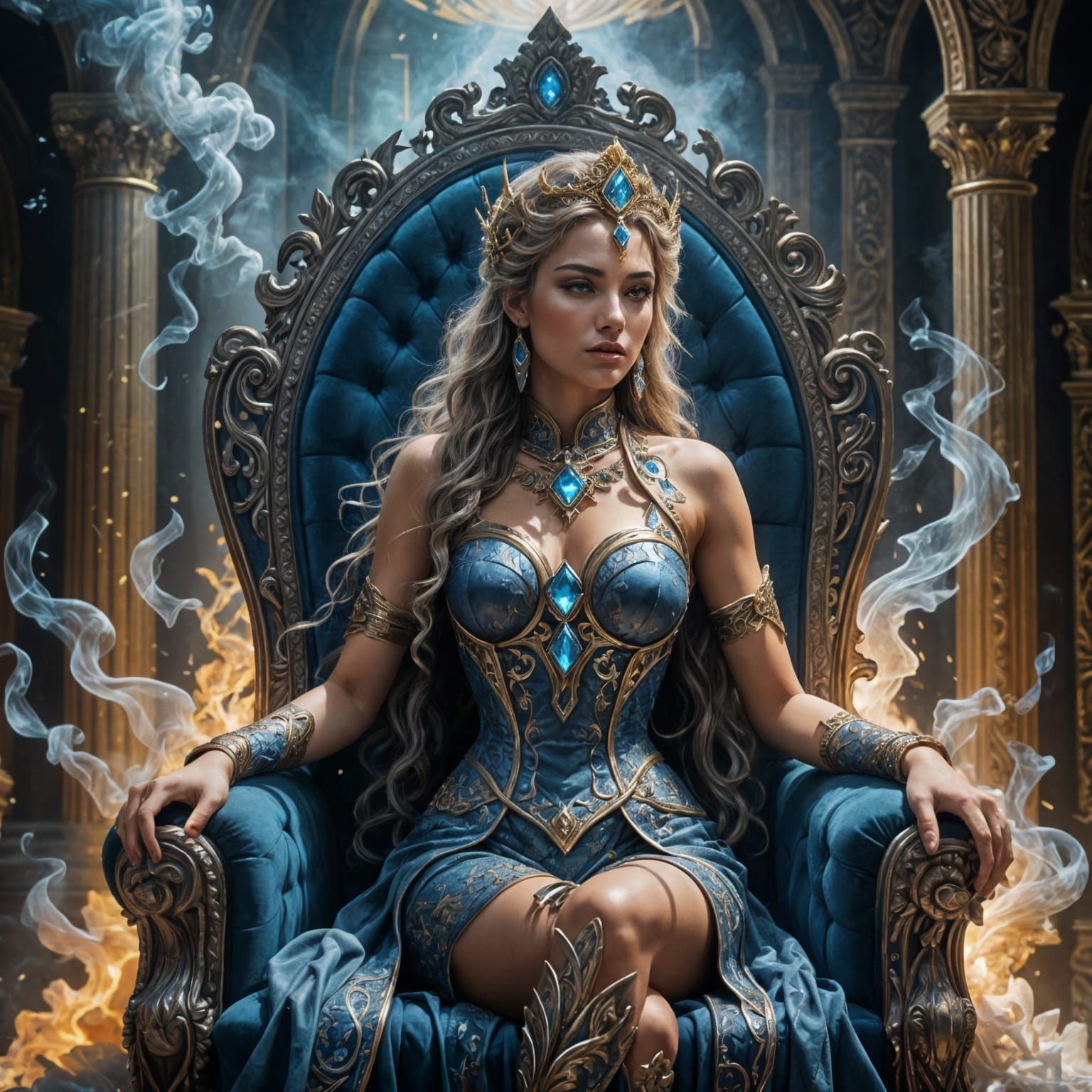 Mystical Goddess of the Azure Throne