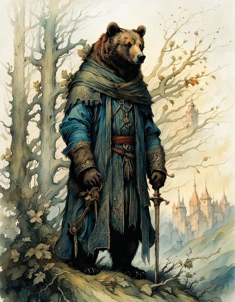 Medieval Anthropomorphic Bear Artwork