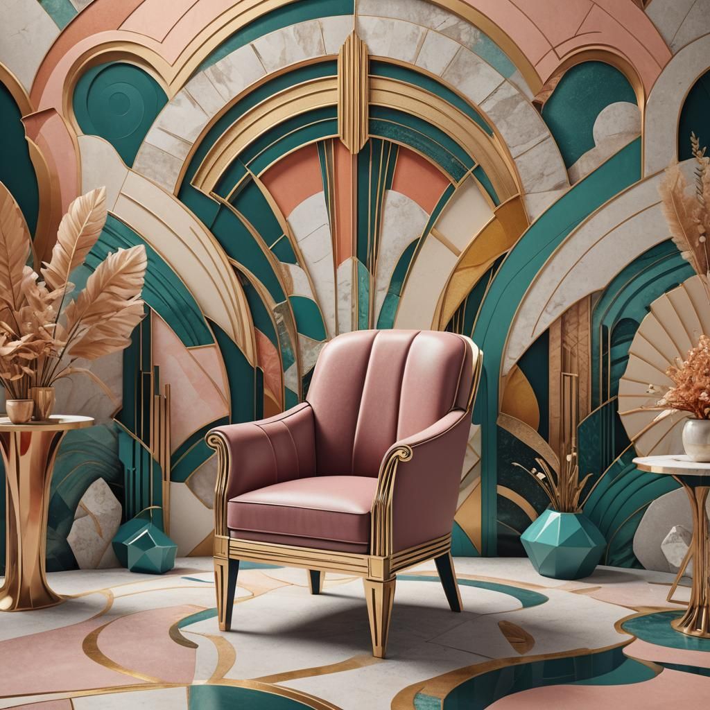 Art Deco Hybrid Chair in an Abstract Valley
