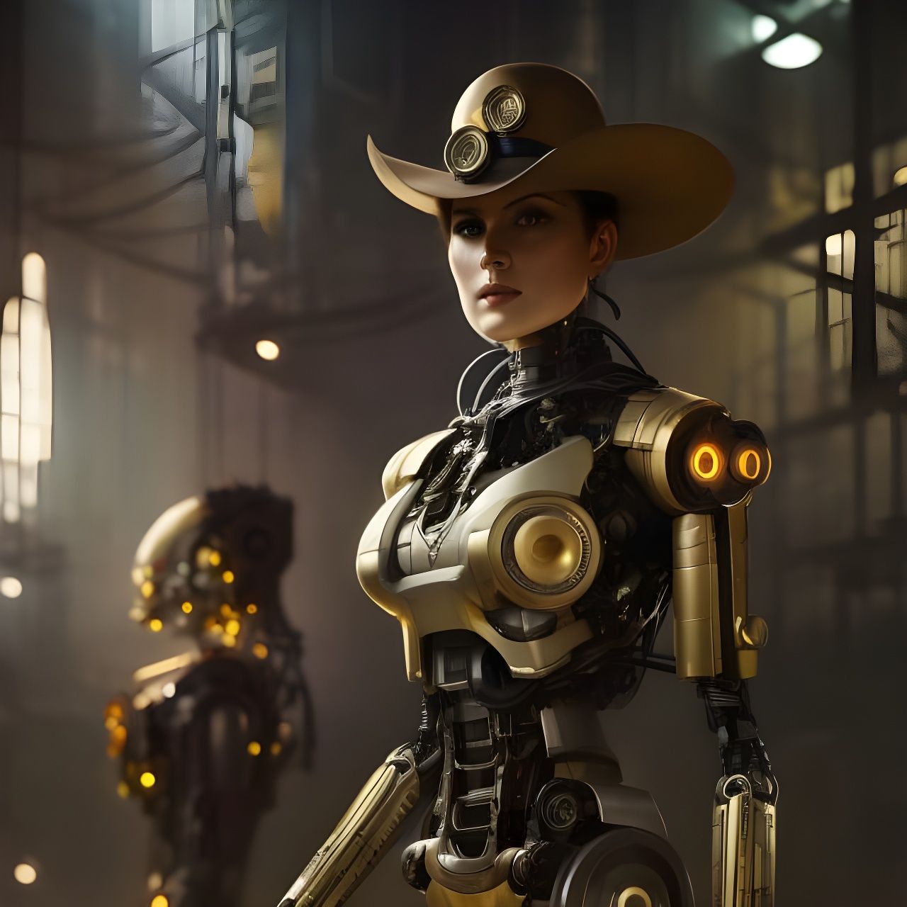 Robot Detectives: Biomechanical Victorian Portrait