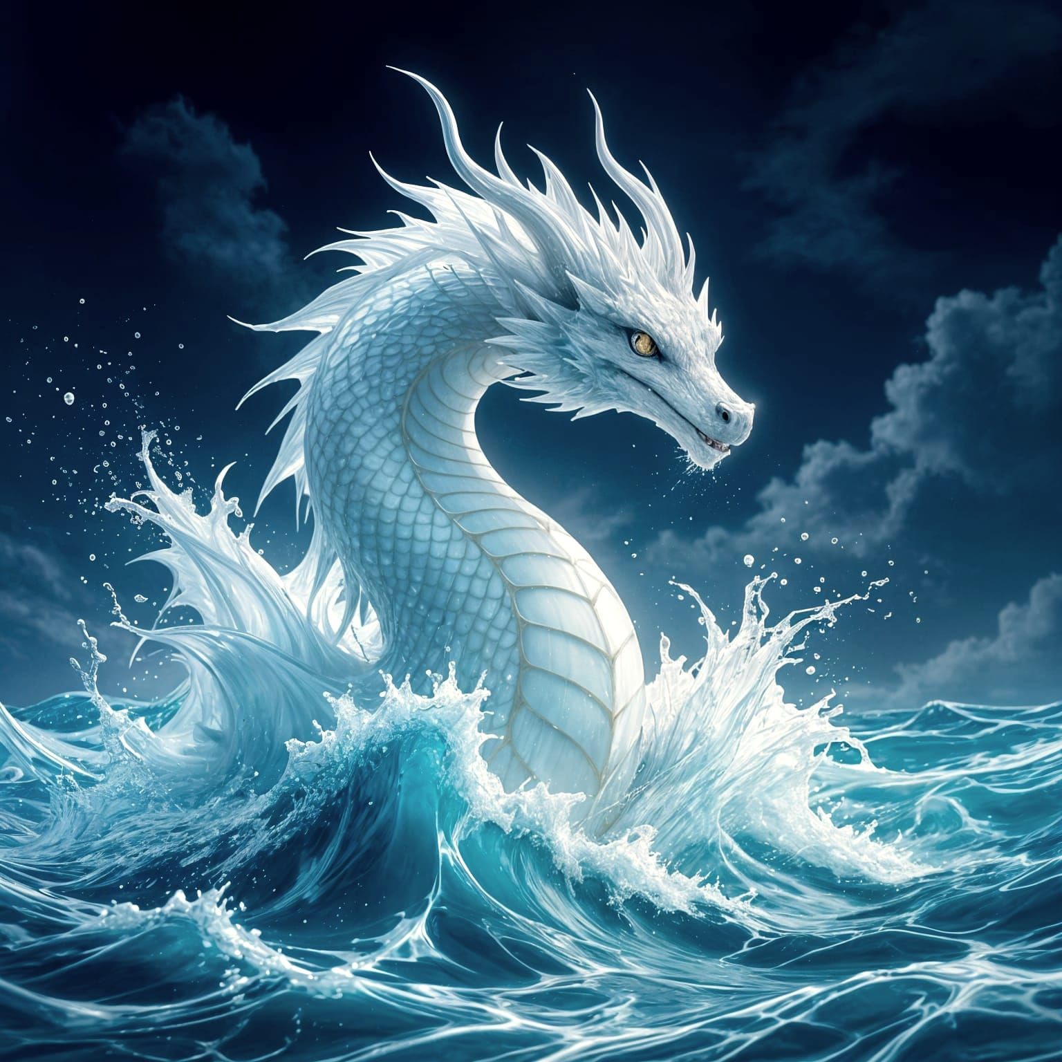 Water Fairy in Frosted Glass Style