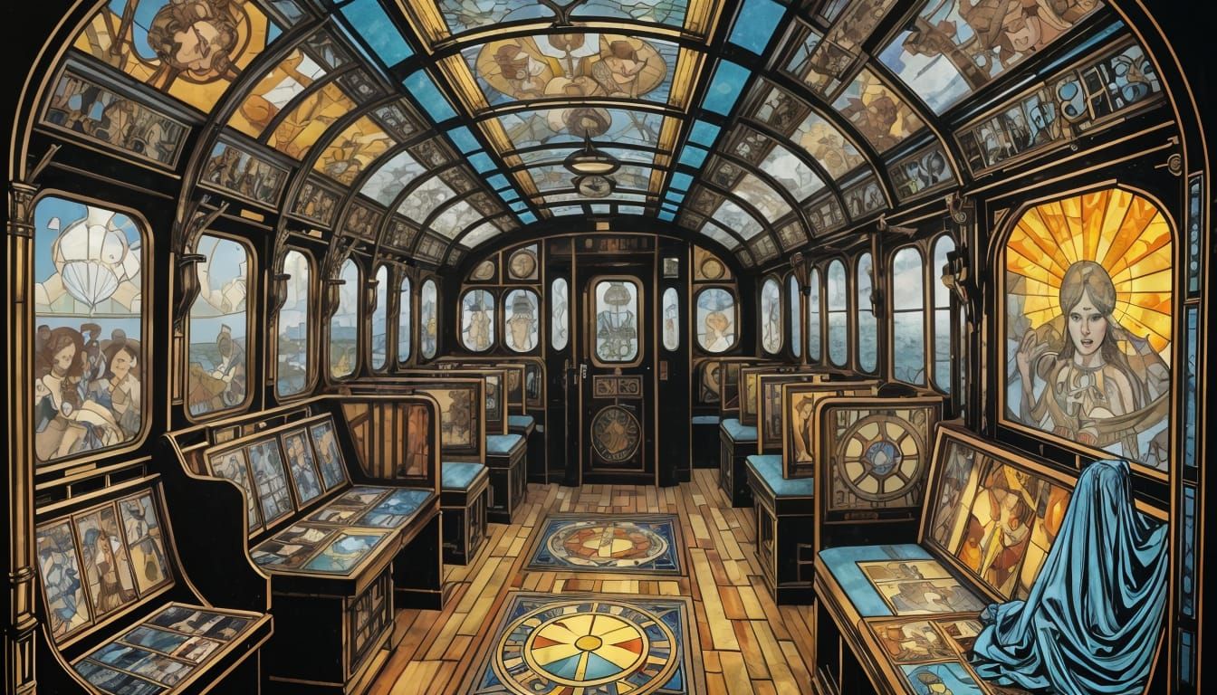 Lady Stemming-Rhædes Tarot Comic in Art Nouveau Style