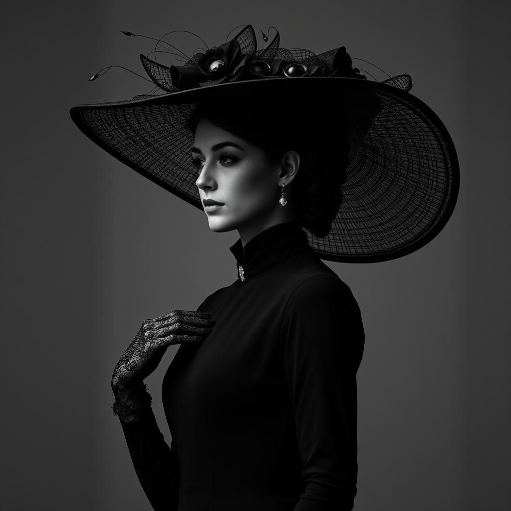 Victorian Woman in Chiaroscuro Style Portrait