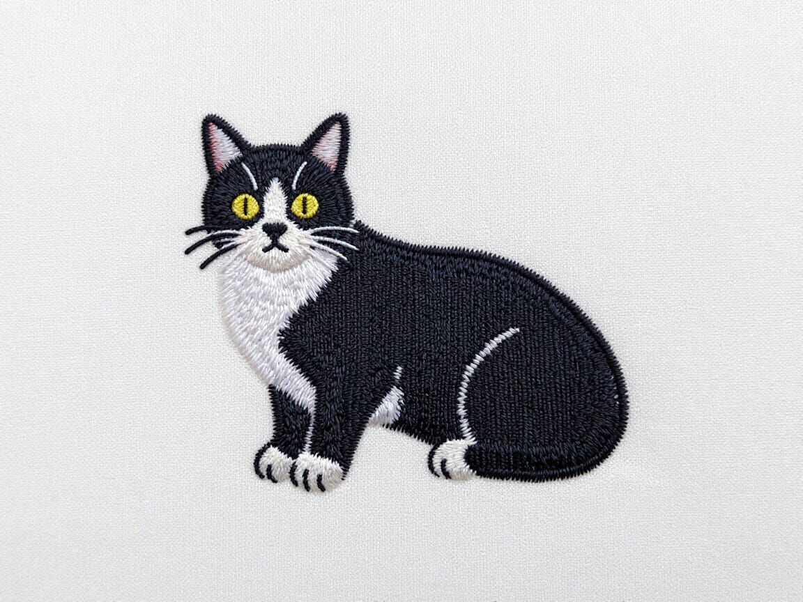 Minimalist Cat and Dog Embroidery Design