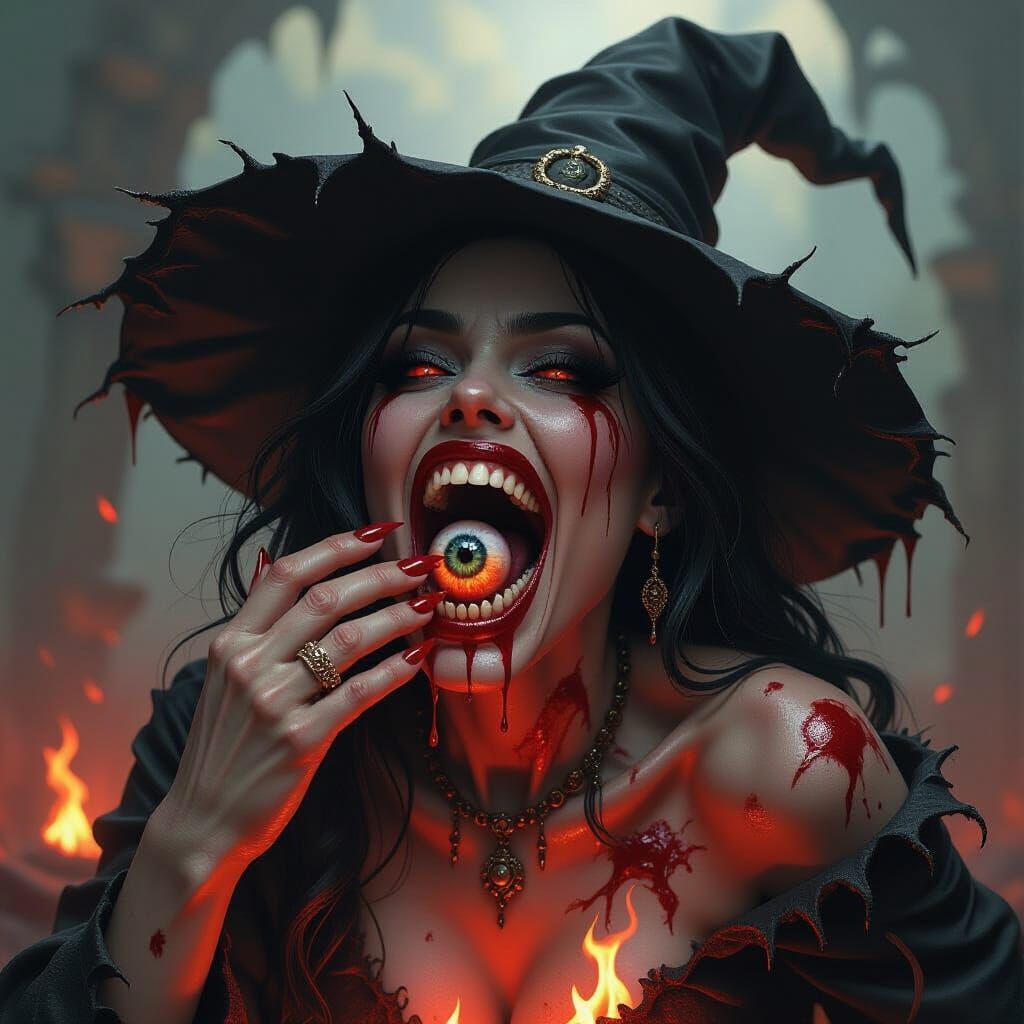 Horrific Witch Possessed by Demon, Devouring Eye