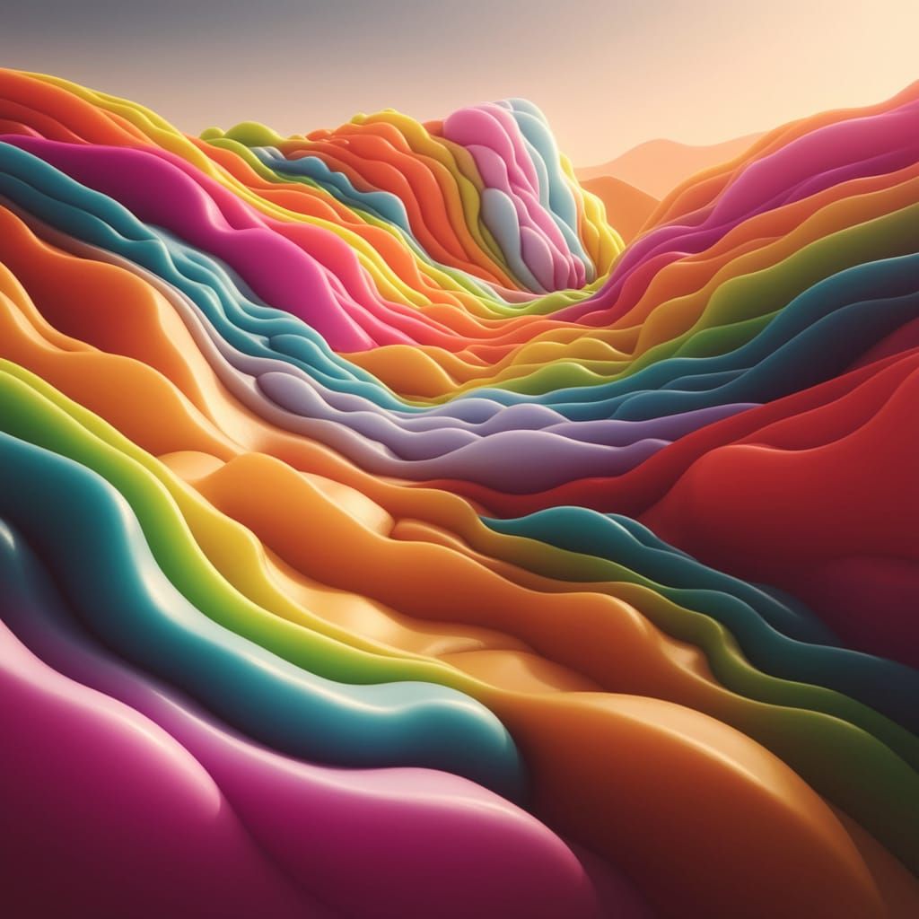 Vibrant Play-Doh Landscape in Photorealistic Detail