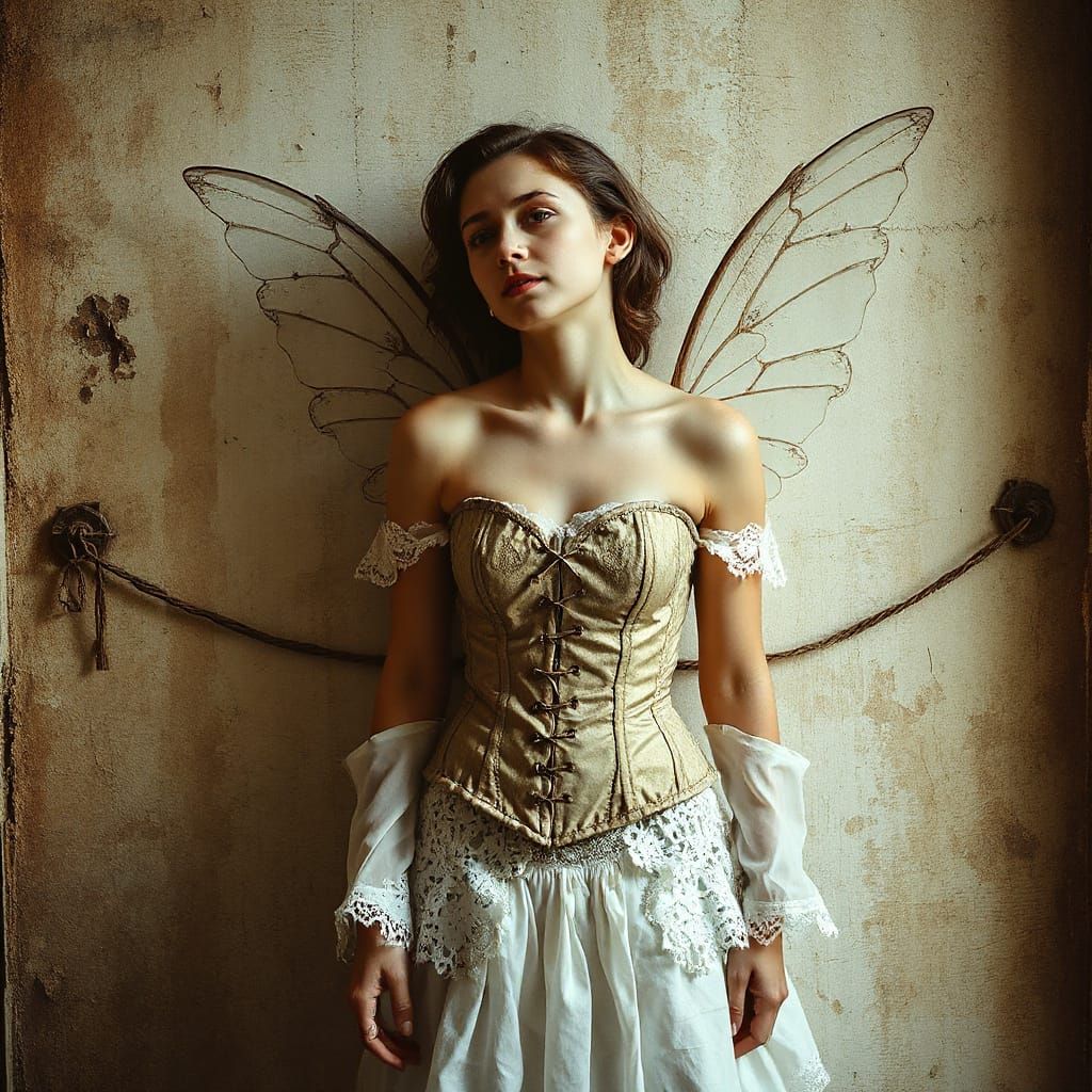 Surreal Fairy in Distressed Massurrealism Style