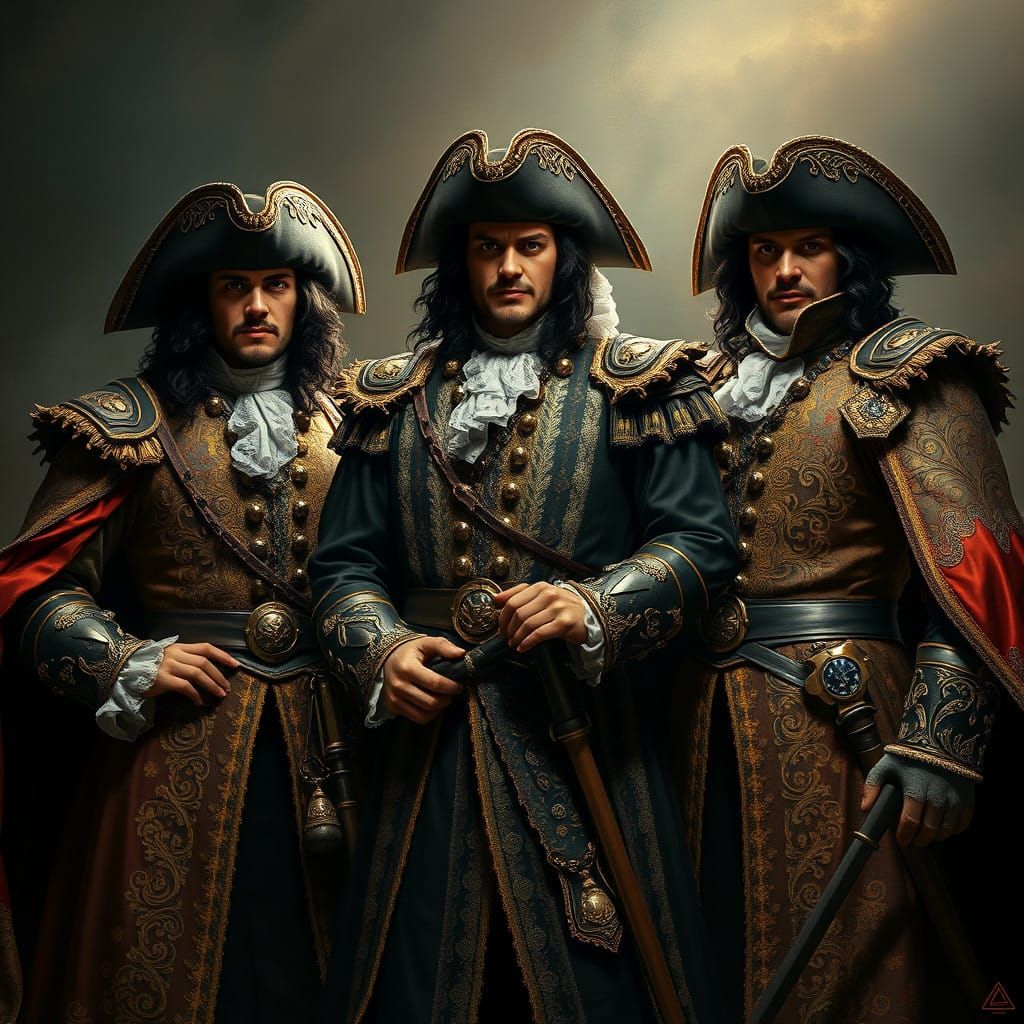 Heroic Musketeers in Photorealistic Digital Art