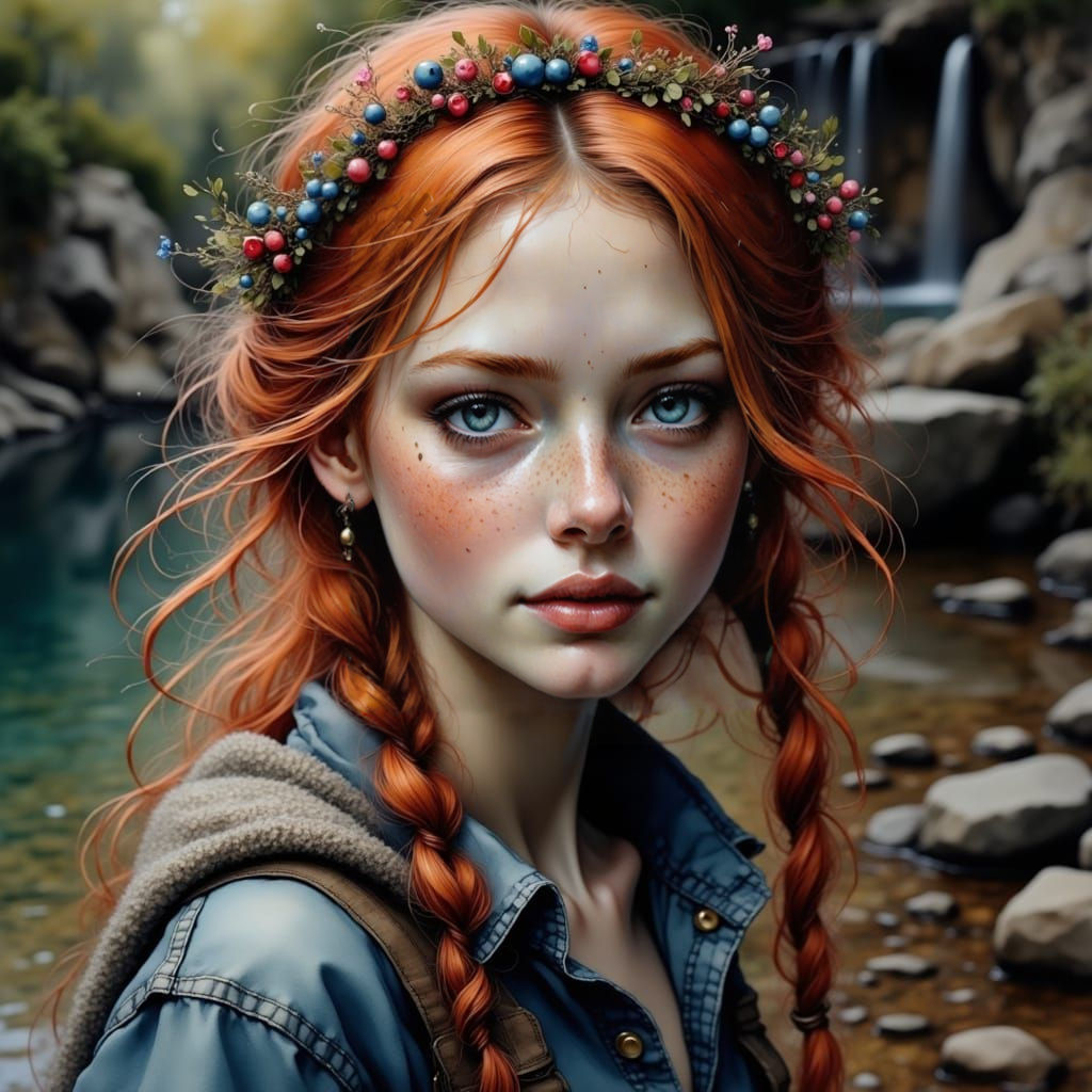 Sensual Twilight Goddess by a Serene Lake