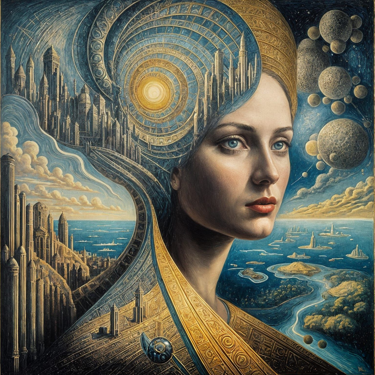 Surreal Portrait in the Style of Max Ernst