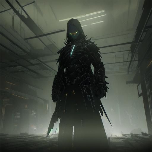 Menacing Alien in Abandoned Space Station: Cyberpunk Horror