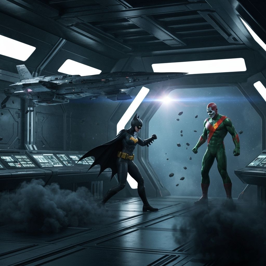 Batgirl Battles Clayface in Futuristic Space Station