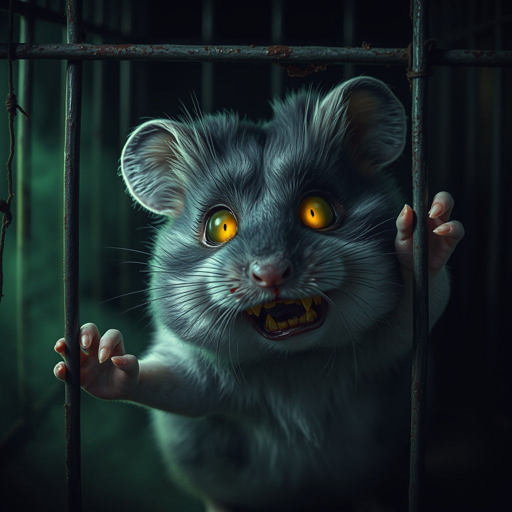 Demented Hamster Lurking in Shadows